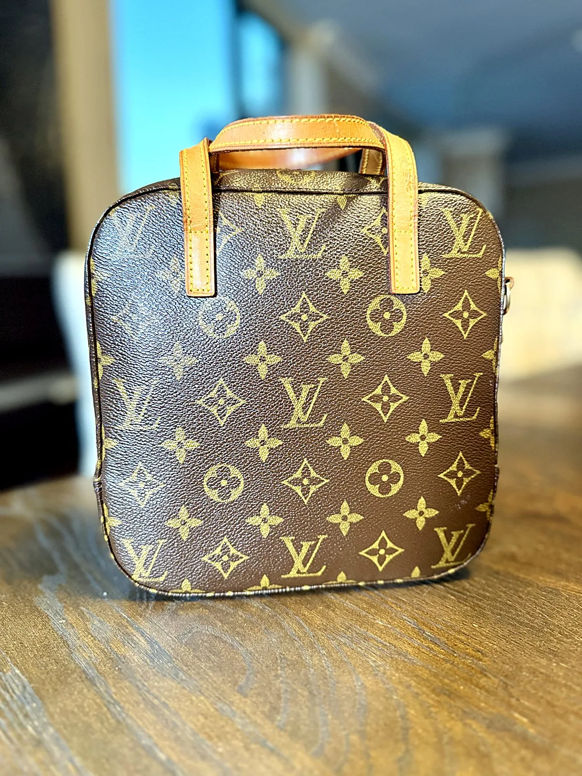 Louis Vuitton Spontini Monogram Canvas Handbag Gold Hardware Zip Top