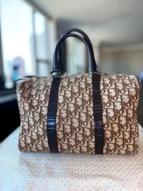 Dior Christian Dior Oblique Trotter Canvas Boston Bag