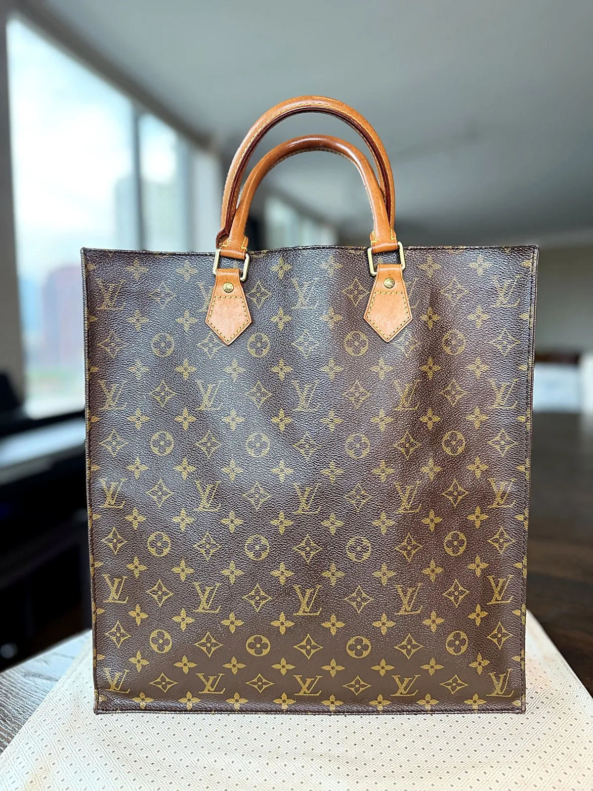 Louis Vuitton Brown Monogram Canvas Handbag Large Shoulder Bag
