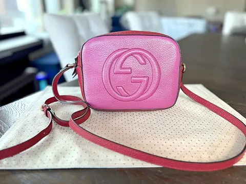 Gucci Soho Pink and Red Crossbody Bag Authentic